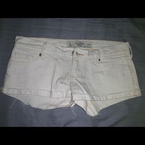 A&F white jean shorts